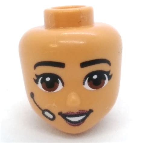 Lego Part Pr Minidoll Head With Reddish Brown Eyes Dark Red