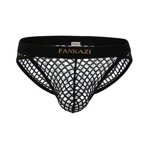 Sexy Men Mesh Briefs Man Transparent Underwear Lingerie Fishnet Slip Homme Gay Panties Bikini