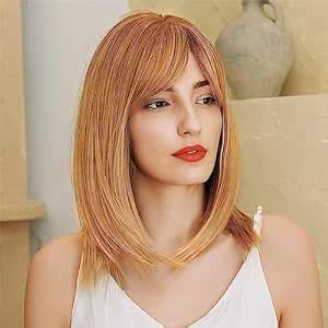 Amazon Creamily 14 Inch Short Blonde Straight Bob Wigs For Women Shoulder Length Synthetic