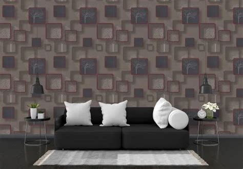 Bhavya Interiors Multicolor Black Square Design 3d Wallpaper For Wall