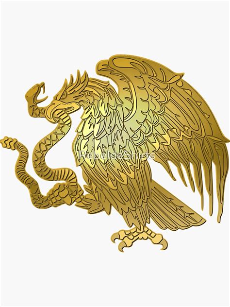 Gold Mexican Eagle Sticker By Rebeldeshirts Redbubble