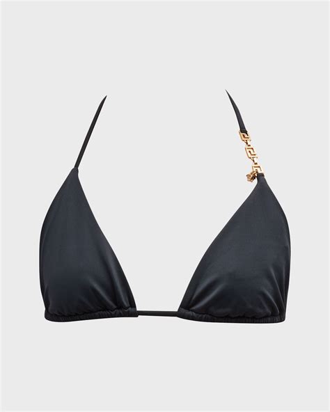 Versace Medusa Triangle Bikini Top Neiman Marcus