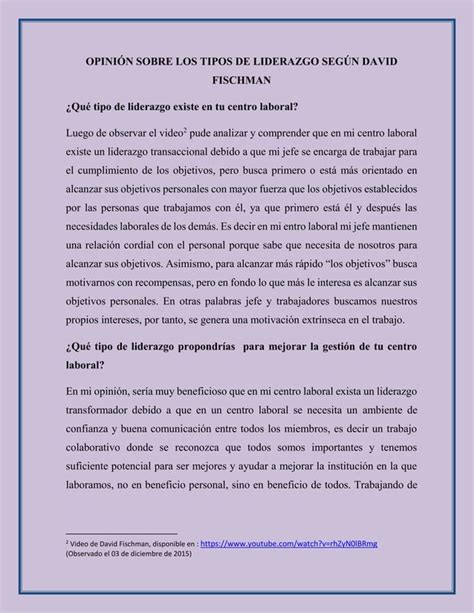 Articulo Tipos De Liderazgo Segun David Fischman Pdf