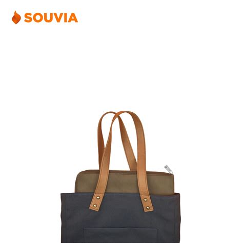 Tas Tote Bag Kanvas Resleting Untuk Souvenir Kantor Souvia