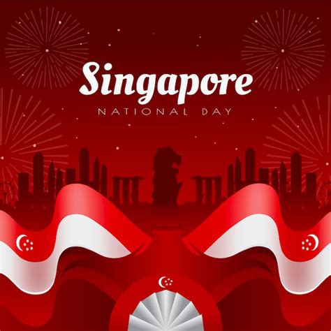 Feliz D A Nacional De Singapur De Agosto Vector Premium