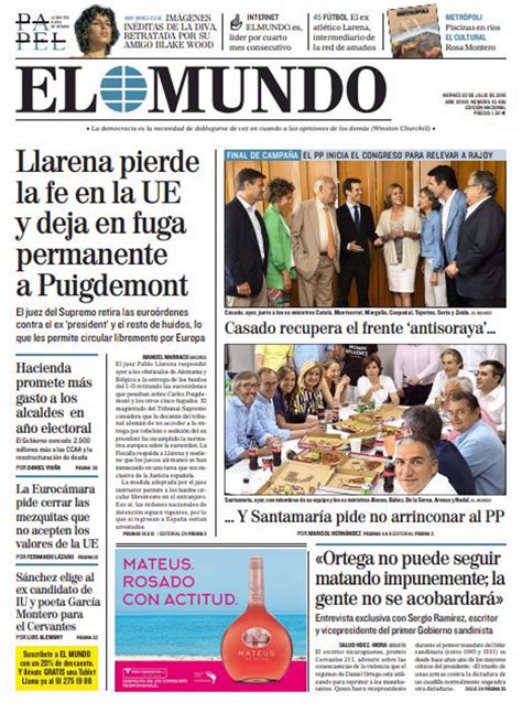 Las Portadas De Los Periódicos De Hoy Viernes 20 De Julio De 2018