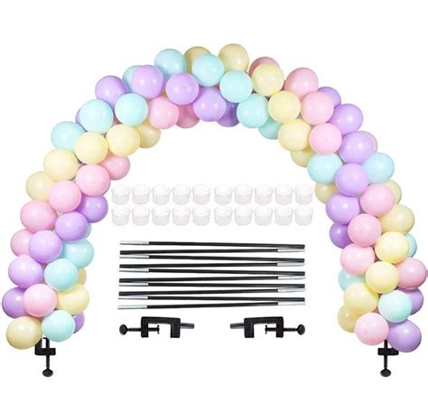 Langxun Reusable Black Table Balloon Arch Kit With Durable Fiber Rods