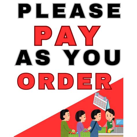 Pay As You Order Signage A4 Size Laminated Shopee Philippines