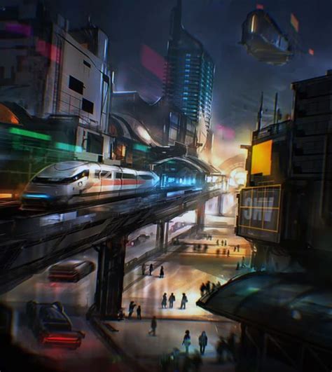 Make concept art and cyberpunk city art by Silasterence | Fiverr