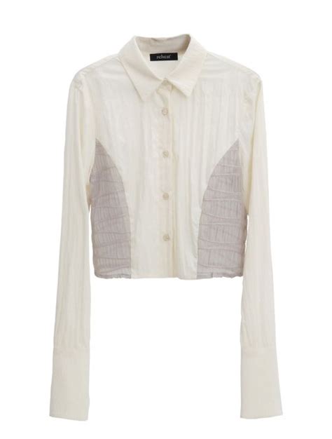 MUSINSA REHEAT Wavy Cropped Shirt