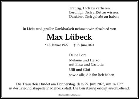 Traueranzeigen Von Max L Beck Trauer L Neburg De