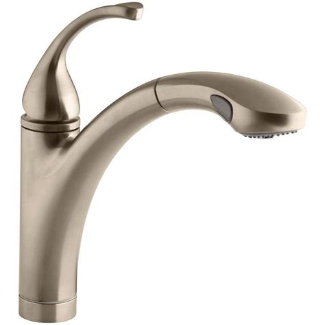 KOHLER Forte Single-Handle Pull-Out Sprayer Kitchen Faucet in Vibrant ...