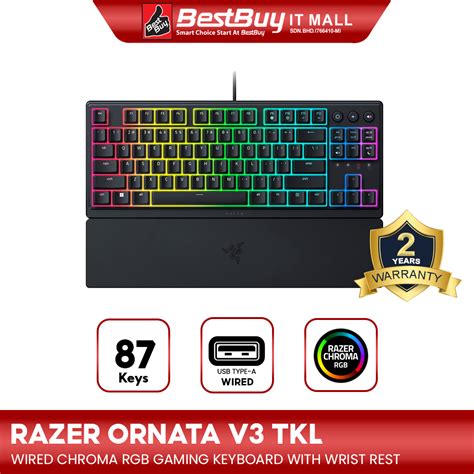 RAZER ORNATA V3 TENKEYLESS LOW PROFILE MECHA MEMBRANE RGB WIRED GAMING