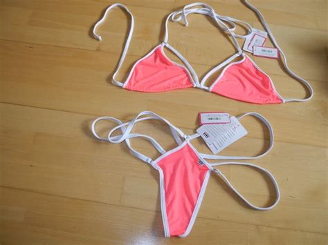 WICKED WEASEL SHEER Vision Bikini NEU 305 Tri Top 415 Thong Bottom RARITÄT L X EUR 62 55