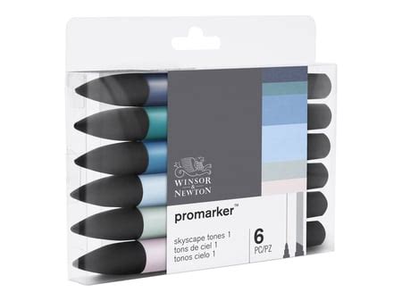 Set De 6 Marqueurs Promarker Tons De Ciel 1 Winsor Newton Les