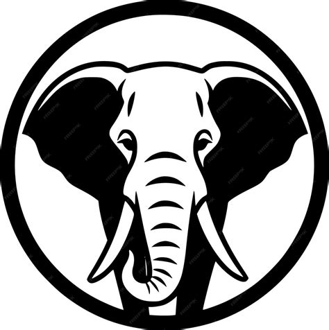 Premium Vector Elephant Black And White Vector Illustration