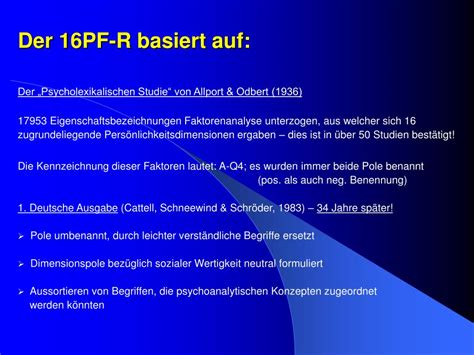PPT - 16PF-R von Klaus A. Schneewind und Johanna Graf PowerPoint ...