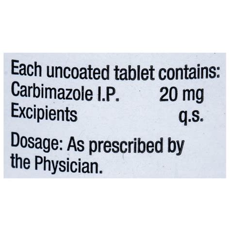 Buy Neo Mercazole 20 Mg Tablet 120 Tab In Wholesale Price Online