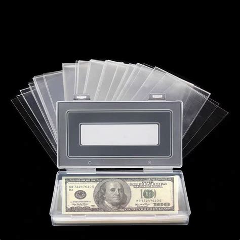 Xyzsundy Pieces Clear Paper Money Holders For Cash Collectors With