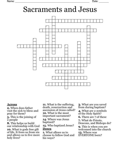 The Seven Sacraments Crossword WordMint Seven Sacraments 47 OFF