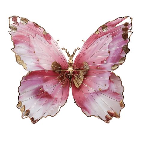 Borboleta Rosa Com Borda Dourada Png - Borboleta Rosa Com Detalhes Dourados PNG , Borboleta Rosa, Detalhes ...