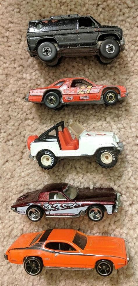 VINTAGE 1970'S & 80'S HOT WHEELS CARS LOT OF 5 JEEP CJ-7 A-TEAM VAN ...