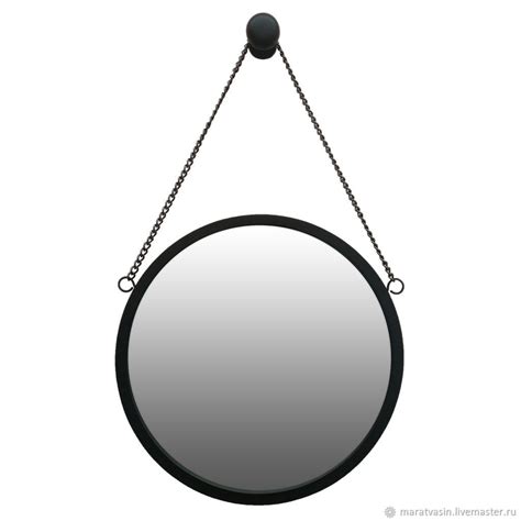 Круглое черное зеркало на цепочке – заказать на Ярмарке Мастеров ...
