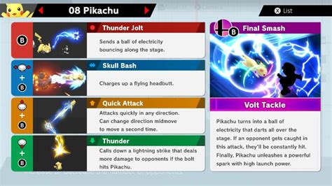 Super Smash Bros Pikachu Moves