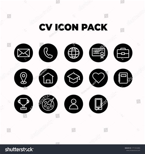 3 753 Imágenes De Curriculum Vitae Icone Set Imágenes Fotos Y Vectores De Stock Shutterstock