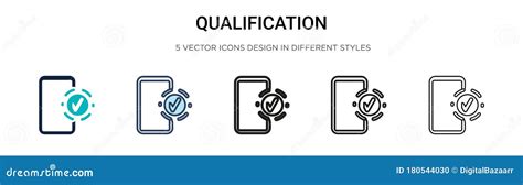 Qualification Icon In Filled Thin Line Outline And Stroke Style