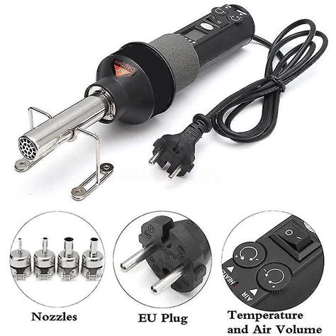 New Eu Plug Gj Lcd V W Degree Adjustable Electronic Heat Hot Air Desoldering Soldering