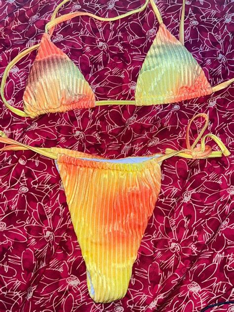 Two Piece Bikini Yellow Orange Women S Fashion Swimwear Bikinis Swimsuits On Carousell