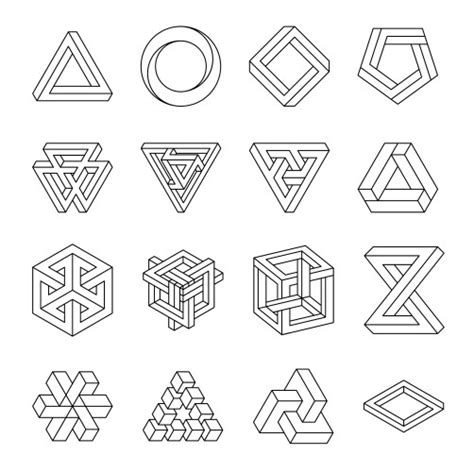 Simple Geometric 2d Shapes School Geometry Vector Image