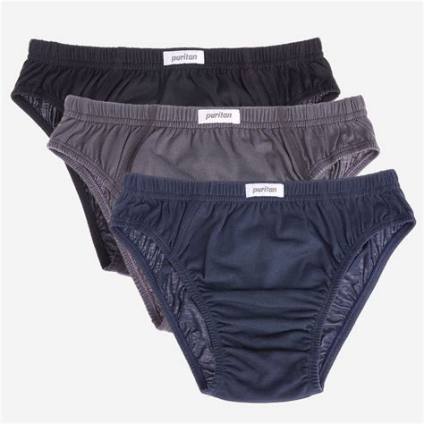 Puritan Men S Bikini Brief Pack Of Blue Black Gray Shopee Philippines