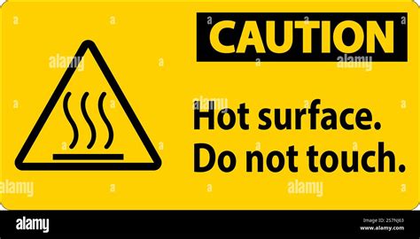 Caution Safety Label Hot Surface Do Not Touch Stock Vector Image Art