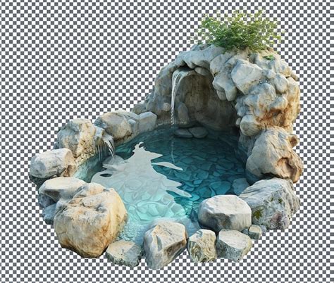 Premium PSD Attractive Couples Hot Spring Retreat Isolated On White Background