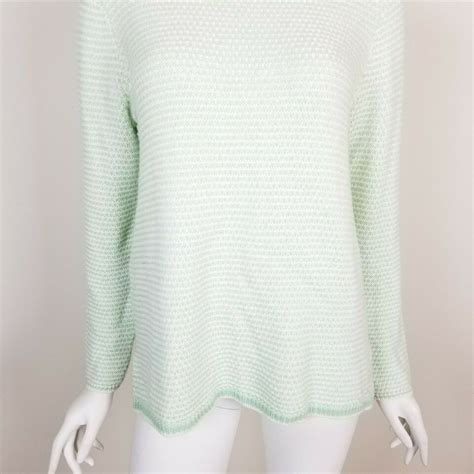 J Crew Mint Green Size Medium Chevron Stitch Merino Wool Boat Neck Sweater Ebay