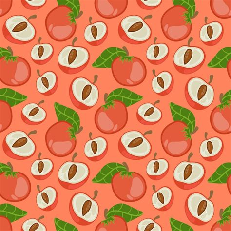 Premium Vector Fresh Peach Fruit Seamless Pattern Seamless Pattern Texture Design