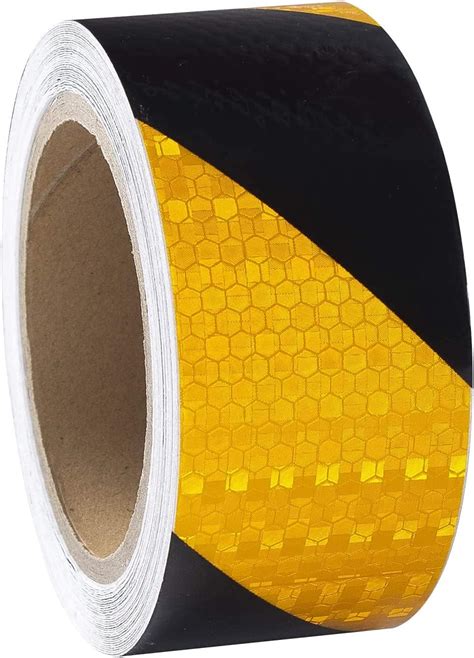 XFXIA Reflective Tape Yellow Black 10m X 5cm Waterproof Reflective