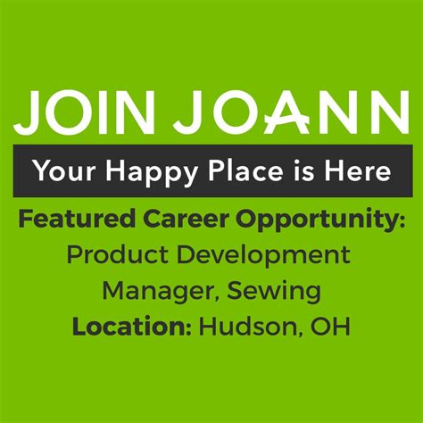 JOANN Stores on LinkedIn: #hiring #productdevelopment #sewing #joannhappy