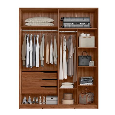 Guarda Roupa Casal Attore Portas Gavetas Nogueira Touch Nude Prime