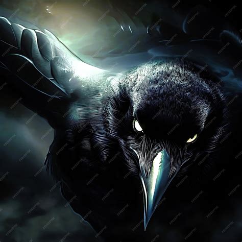 Premium Photo | The Dark Crow the Messenger of Shadows