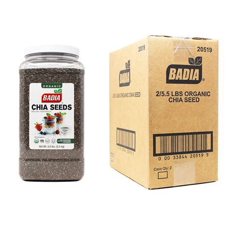 Badia Organic Chia Seed 55 Pound Pack Of 2 Grocery