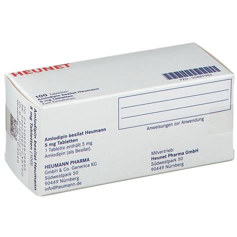 AMLODIPIN BESILAT HEU5MG N 100 St mit dem E-Rezept kaufen - Shop Apotheke
