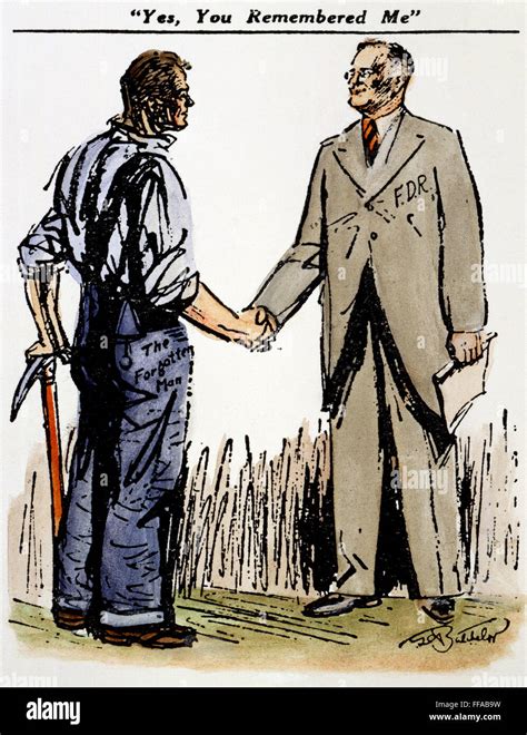 CARTOON: FDR & WORKINGMEN. /n'Yes, You Remembered Me' (The Forgotten ...