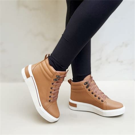 Bota Coturno Feminina Nude Casual Shopee Brasil