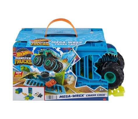 Hot Wheels Monster Trucks Mega Wrex Przenośny zestaw kaskaderski Pojazdy tory i garaże