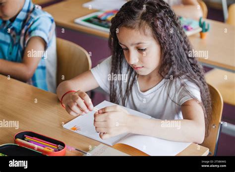 Schoolgirl Classroom Brunette Hi Res Stock Photography And Images Alamy