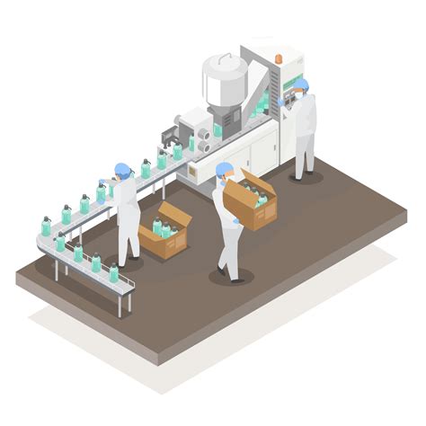 Filling Machine Shampoo Soap Factory Process Layout Isometric 12955910