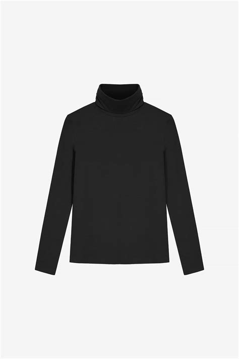 Turtleneck in Black | Soft Long-Sleeve in Viscose & Stretch - Bread